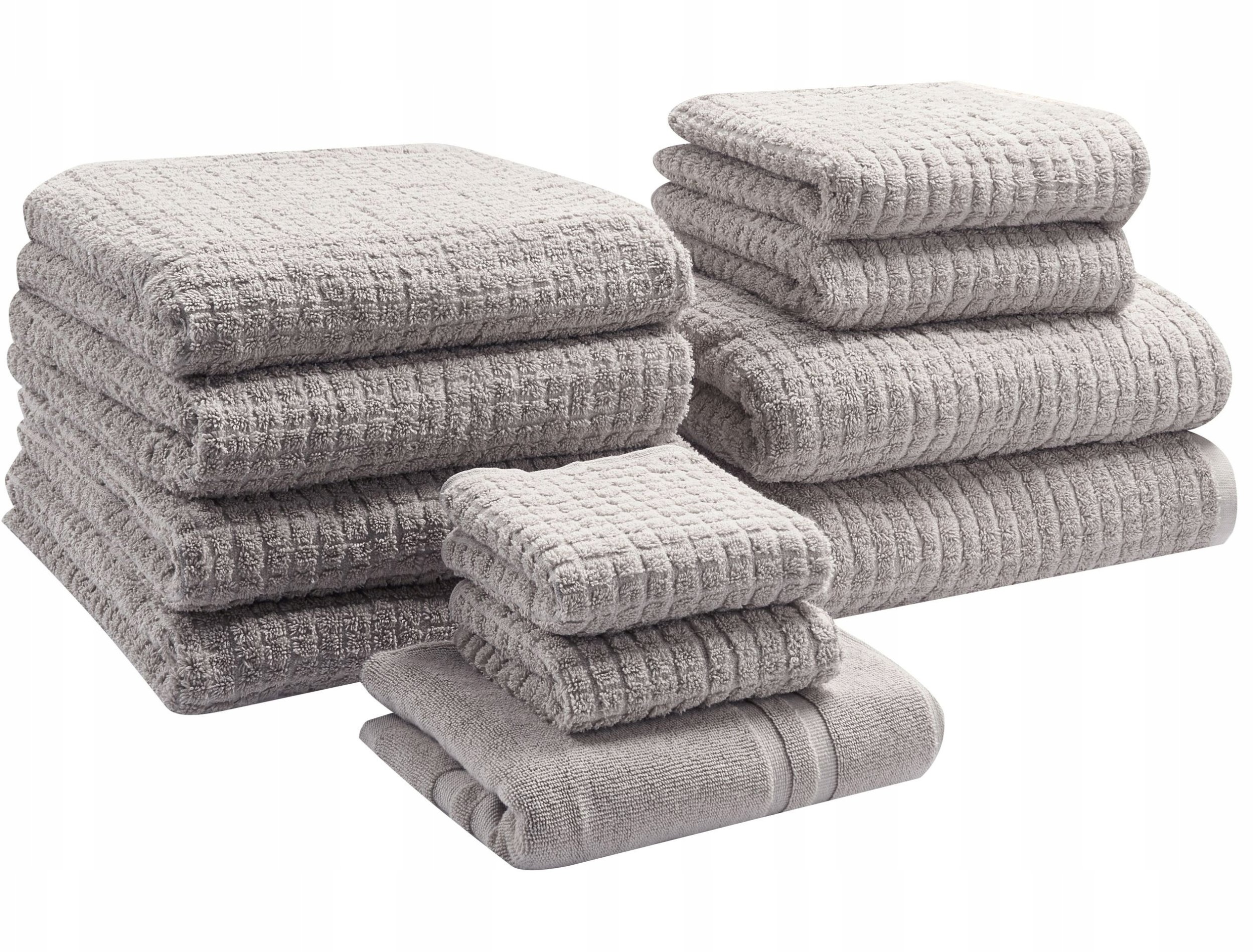Komplet 11 ręczników ATAI Bawełna Jasnoszary