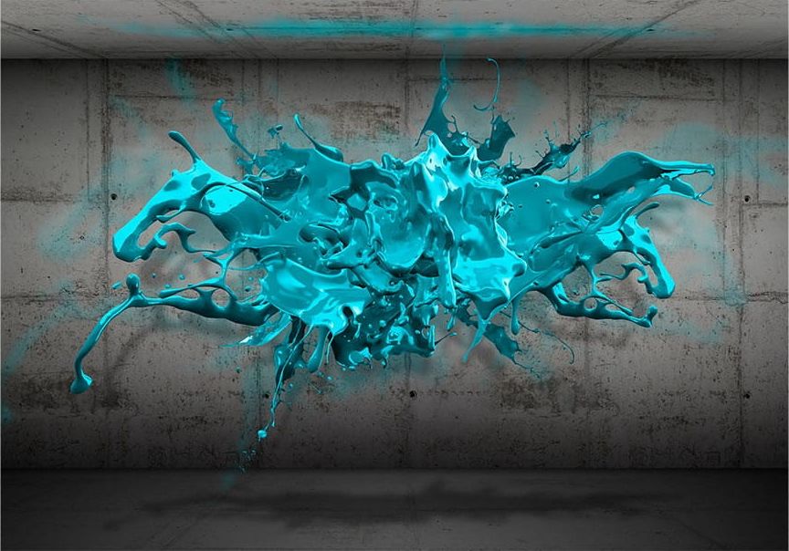 DecoNest Fototapeta - Niebieski Kleks - 100X70