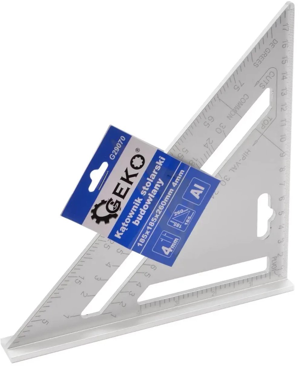 Kątownik stolarski budowlany 185mmx185x260mm 4mm (36/72)