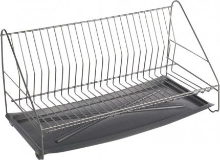 SUSZARKA DO NACZYŃ 1-POZIOMOWA 50CM SREBRNA Z TACKĄ