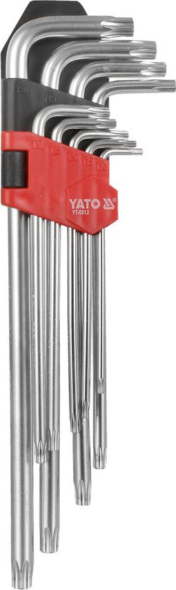 Yato Zestaw kluczy trzpieniowych torx typ L T10-T50 z otworem 9szt. (YT-0512)
