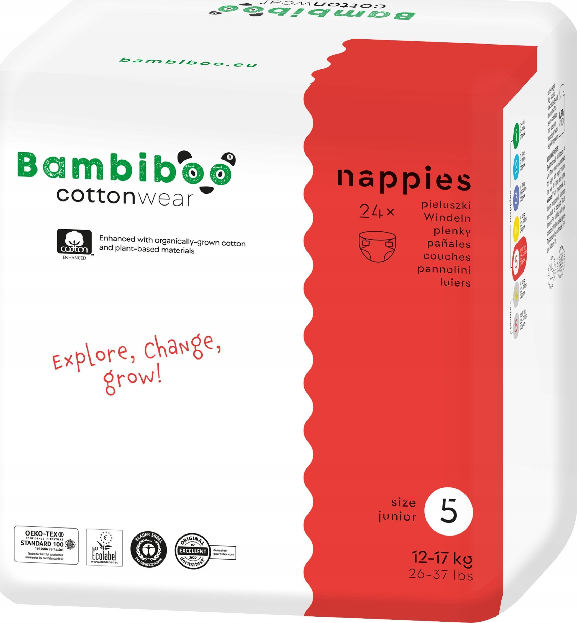 BAMBIBOO-PIELUCHY JEDNORAZOWE Z BAWEŁNĄ R5.24SZT