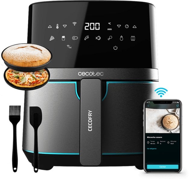 Frytkownica beztłuszczowa Cecotec Cecofry Full InoxBlack 5500 Connected Pack air fry