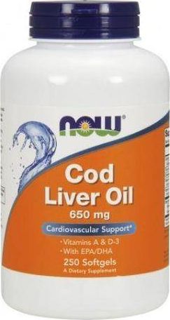 NOW Foods NOW Foods - Olej z Wątroby Dorsza, 650 mg, 250 kapsułek