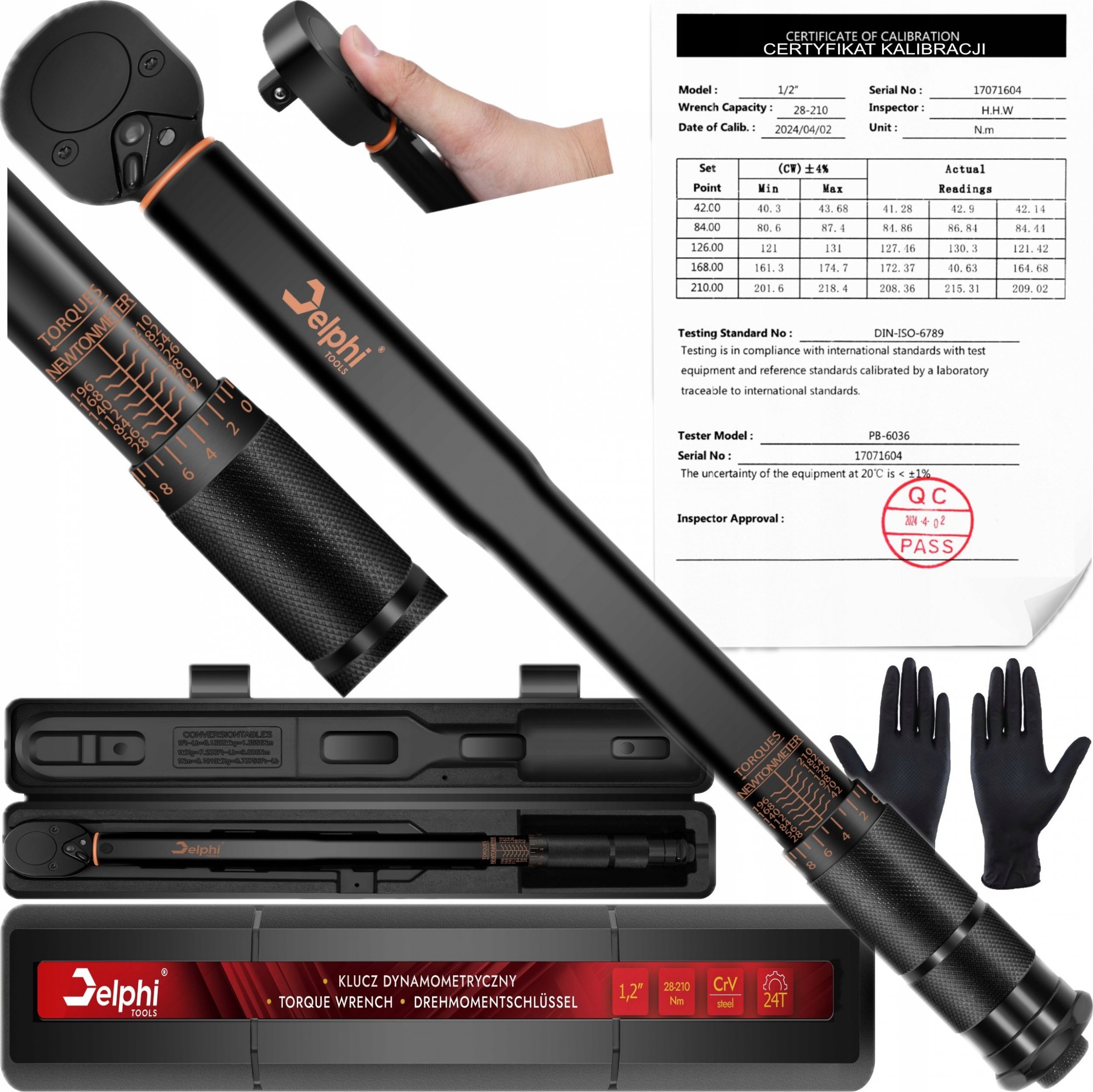 Delphi Tools Klucz dynanmometryczny 28-210 Nm 1/2"