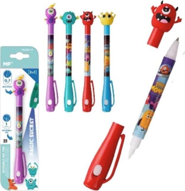 Długopis szpiegowski UV 0.7/1.0mm Potwory MIX