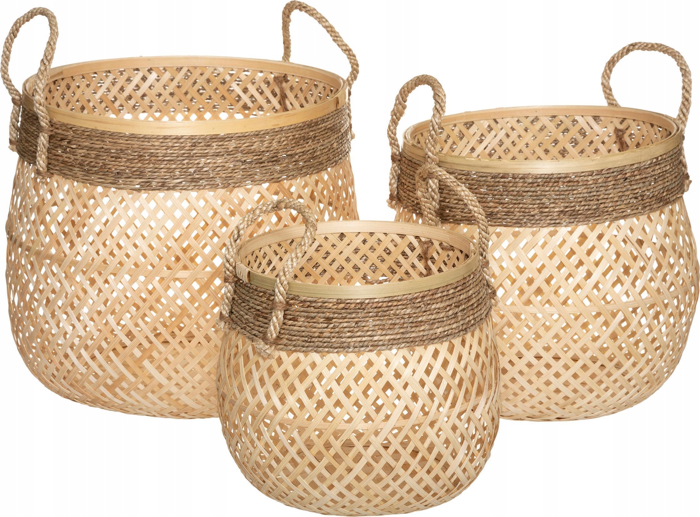 Atmosphera Kosze do przechowywania ROPE, plecionka, 3 sztuki