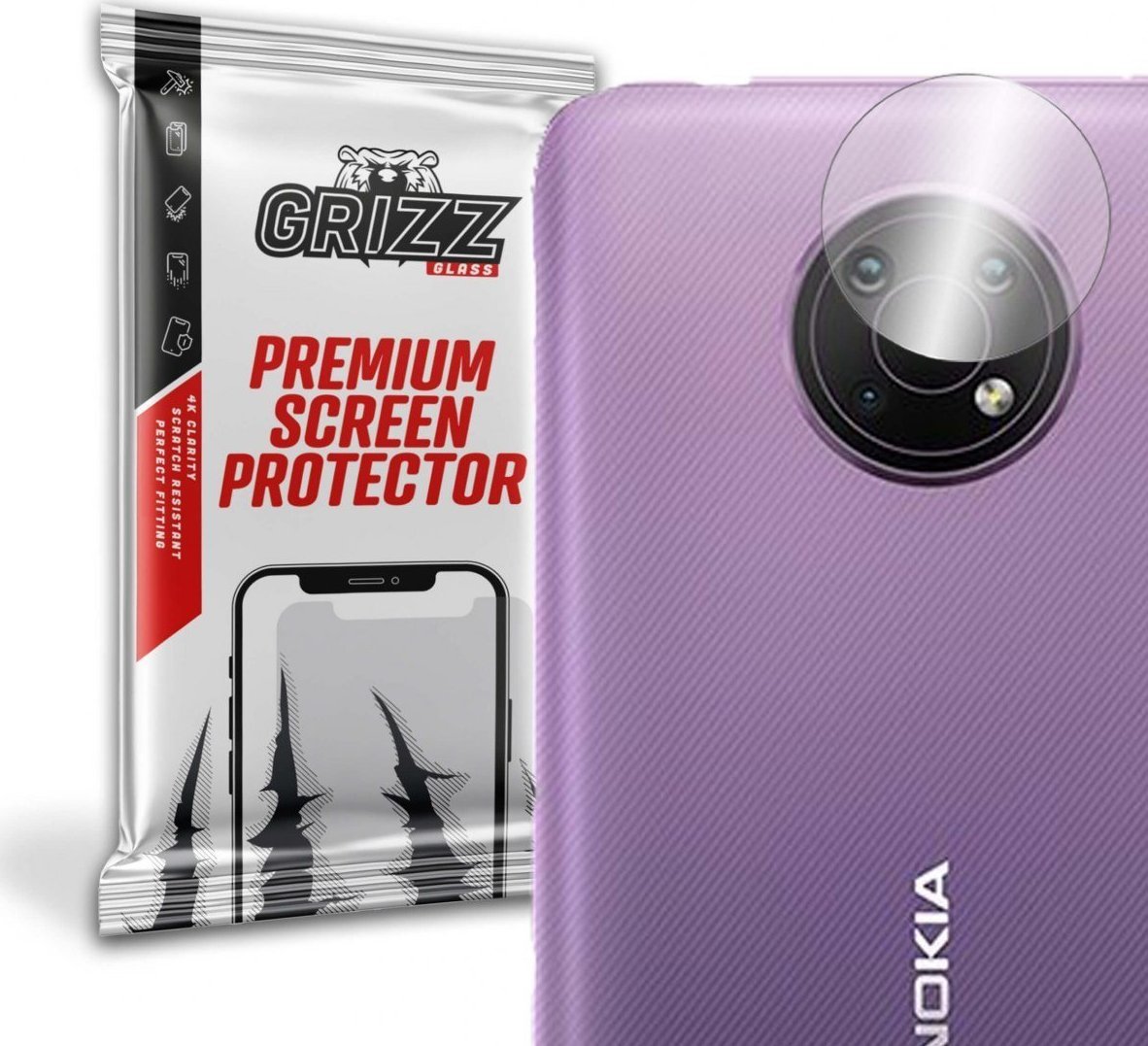 GrizzGlass Szkło hybrydowe na aparat Grizz Nokia G10