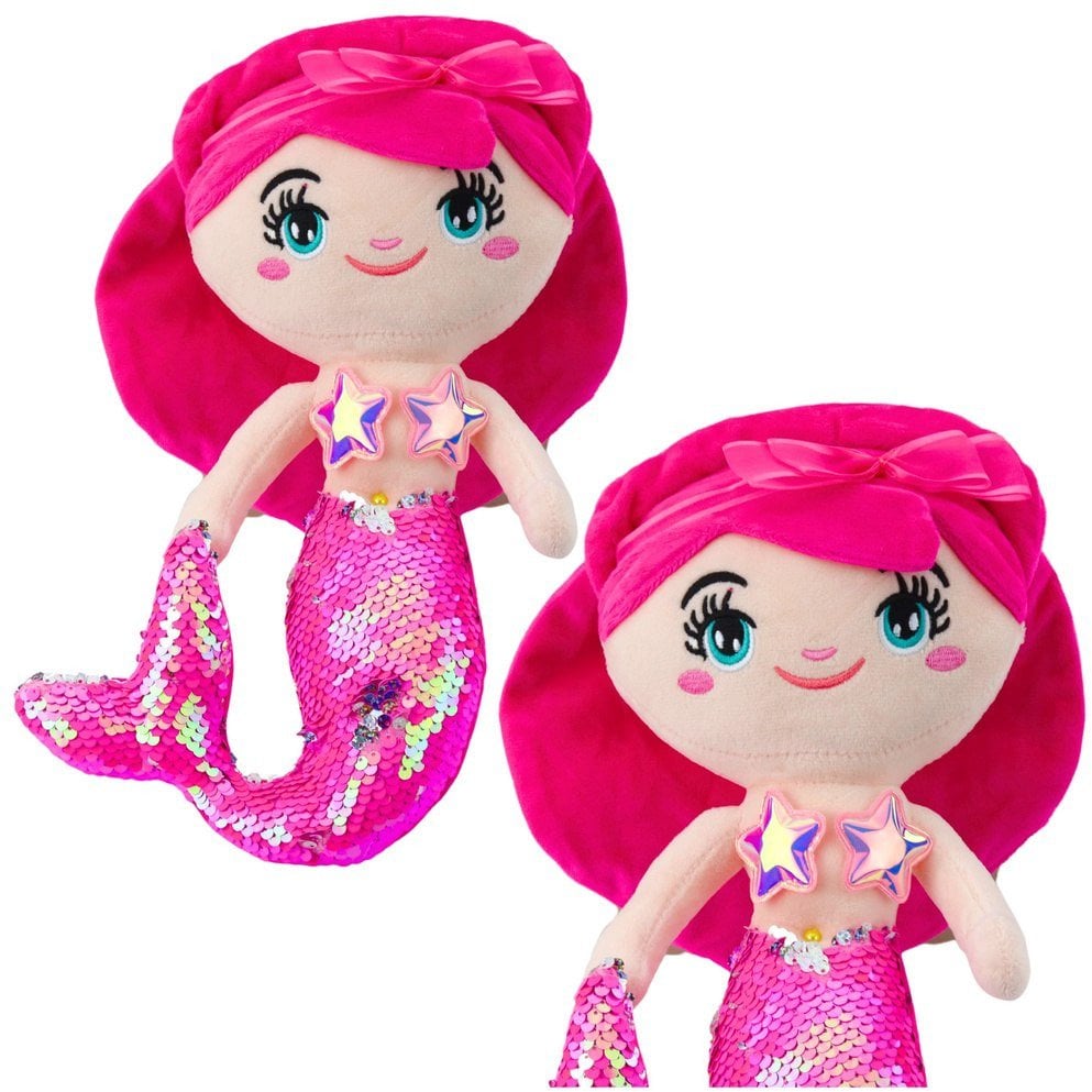 Pluszowa Syrenka Przytulanka Ogon W Cekiny Różowa 30cm LEAN Toys