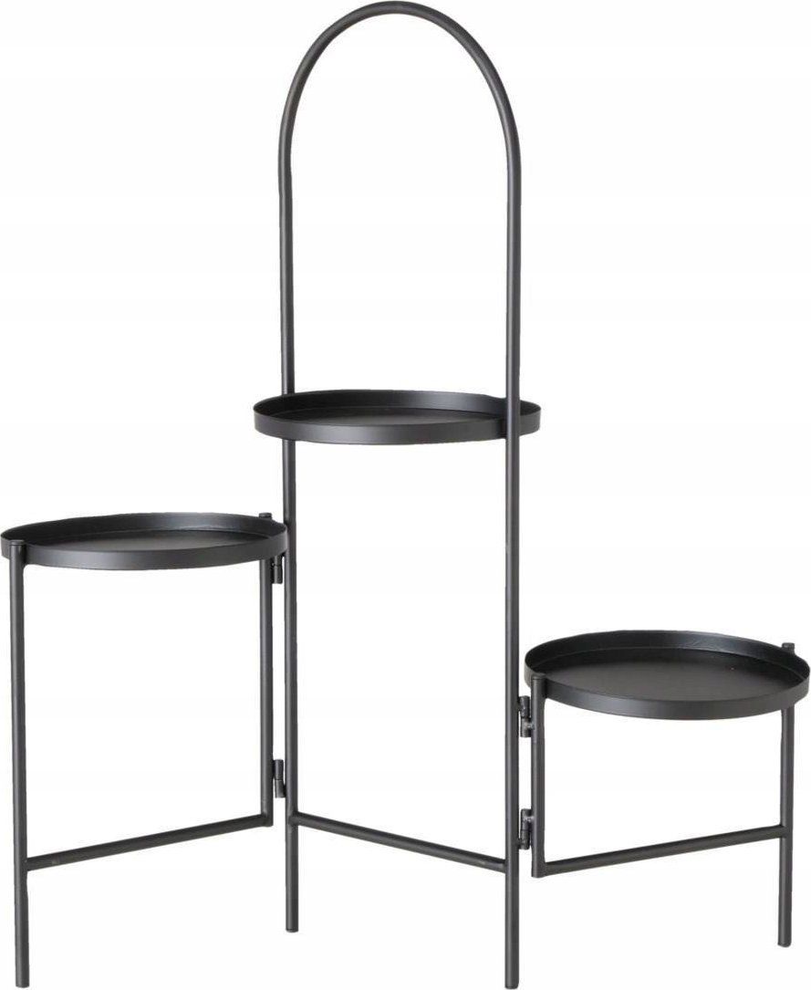 Boltze Stojak na kwiaty, trzypoziomowy, kolor czarny, 68 cm