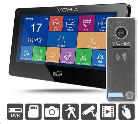 VERIA SET Dveřní videotelefon 7077C černý + VERIA 230
