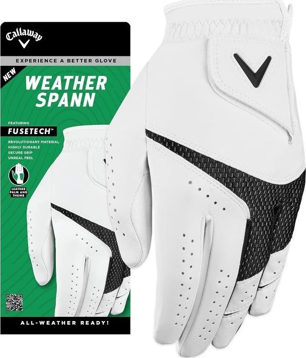 CALLAWAY morele Rękawice golfowe Callaway Weather Spann (męskie, sztuczna skóra, biała, rozm. M)