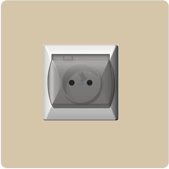 Ospel Gniazdo Akcent hermetyczne z uziemieniem beżowe (GPH-1AZ/01/d)