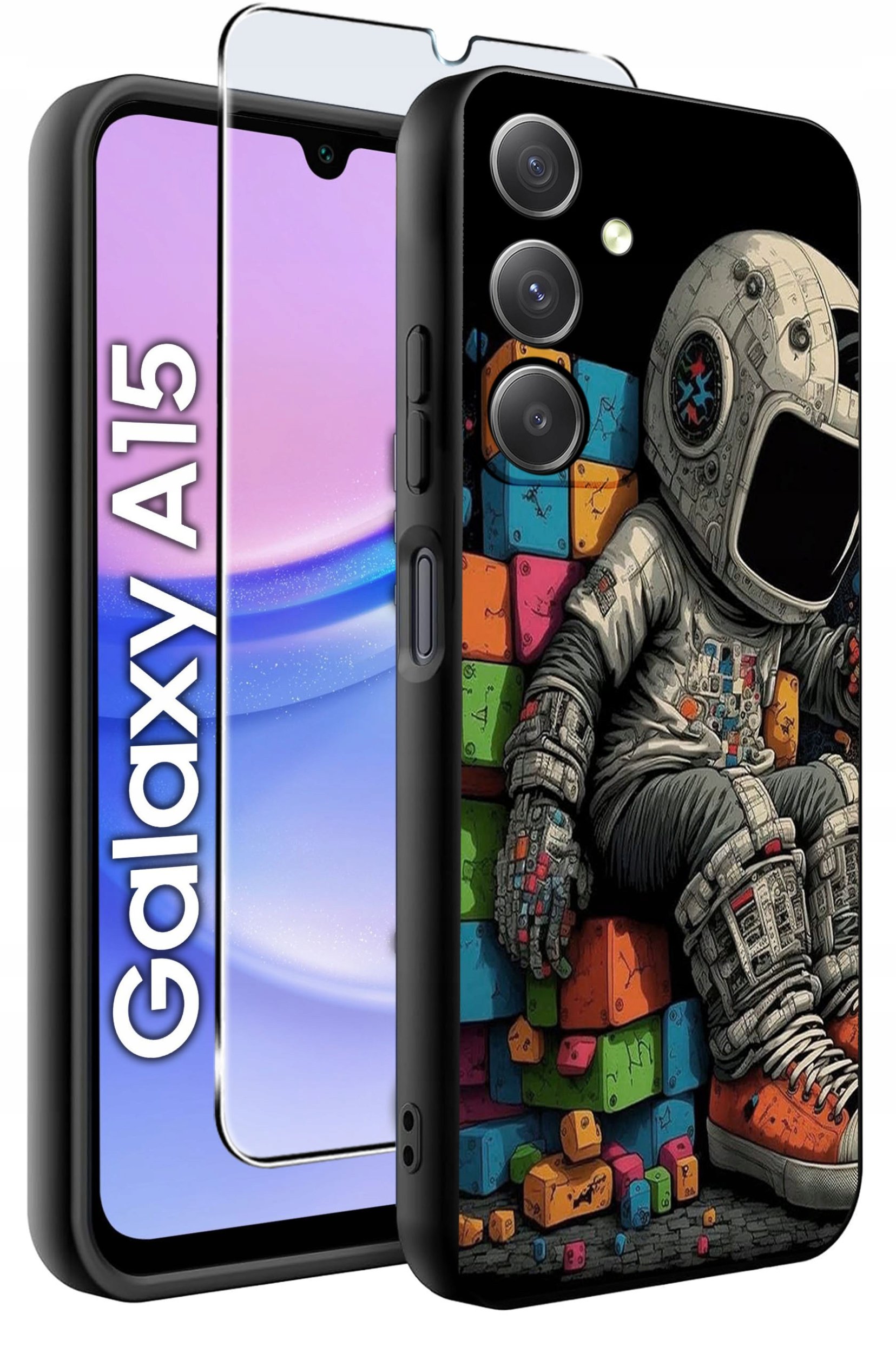 ETUI do Samsung A15 4G | 15 5G WZORY | SILIKONOWE MATT CASE + SZKŁO 9H