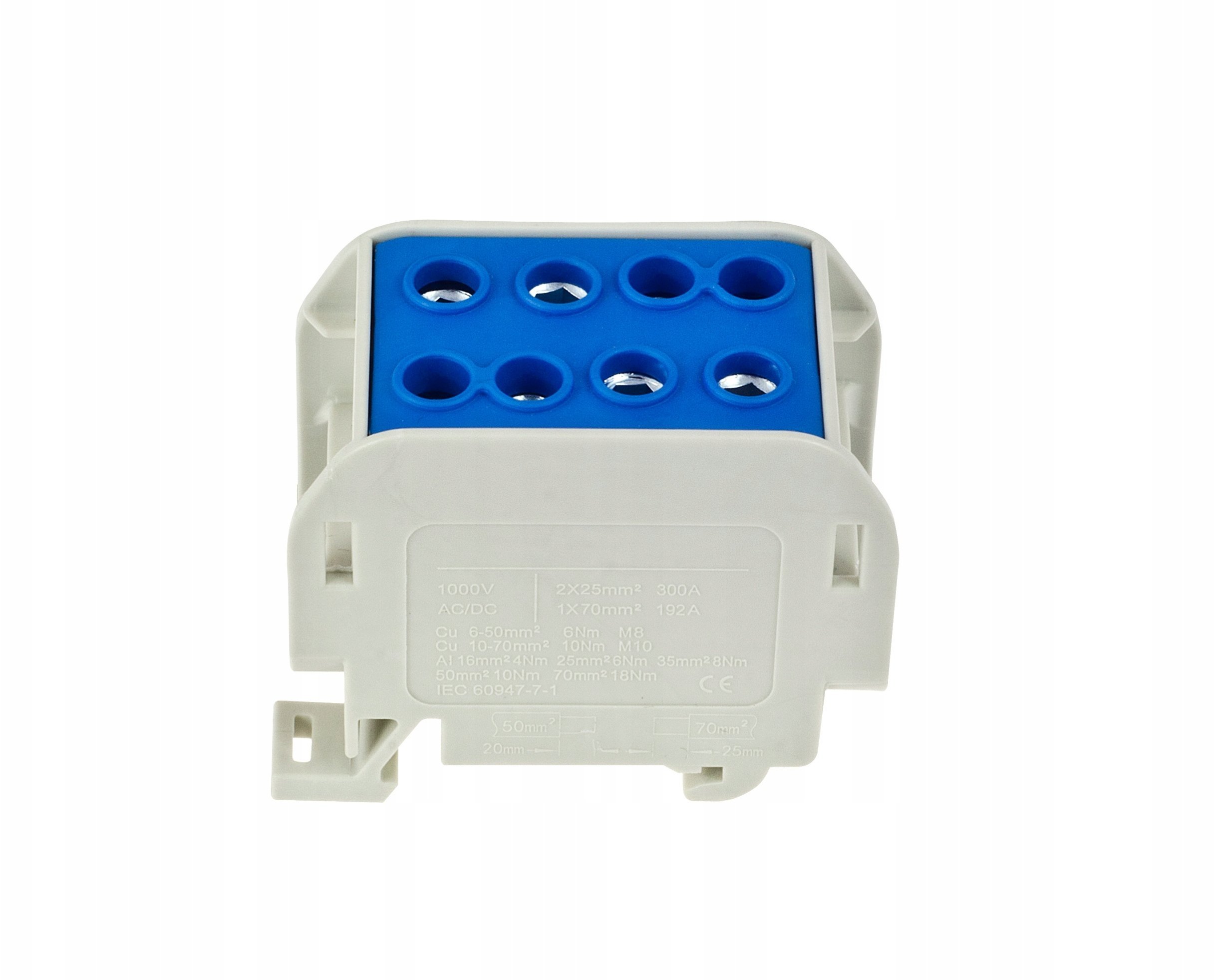 Złączka szynowa jednopolowa ZGX 1x70/2x50 mm2 niebieska (Al/Cu) ENE-00521