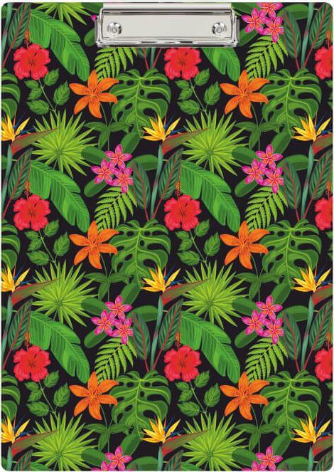 Biurfol Deska z klipem podkładka PVC do papieru A4 flowers