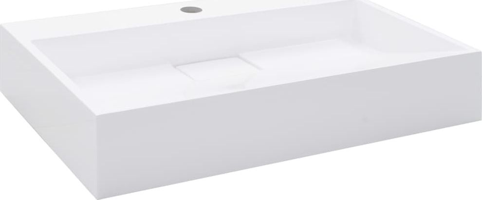 Umywalka vidaXL Umywalka, 60x38x11cm, kompozyt mineralny/marmurowy, biała (144064)