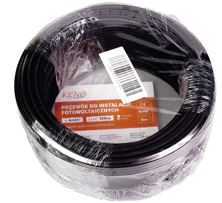Kabel solarny 4 mm /czarny / odcinek 100 m