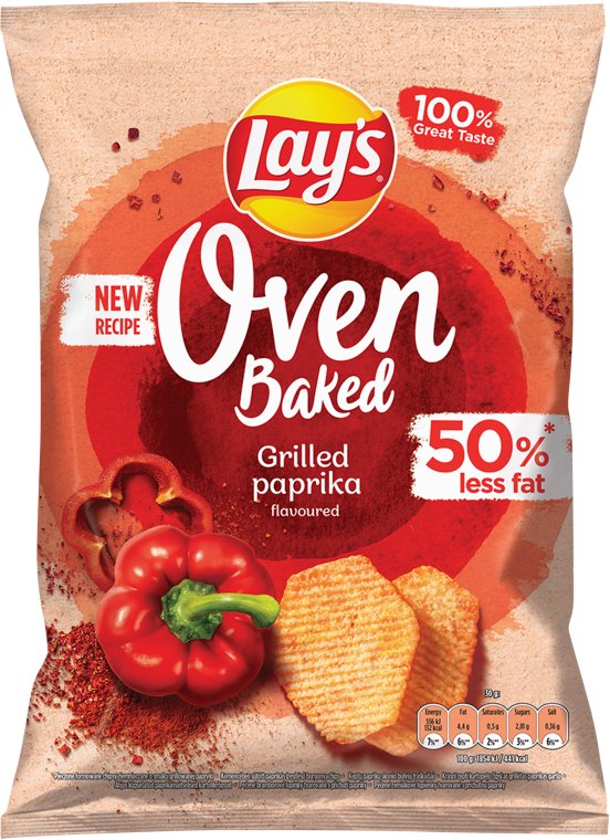 Lay's Oven Baked Pieczone formowane chipsy ziemniaczane o smaku grillowanej papryki 110 g