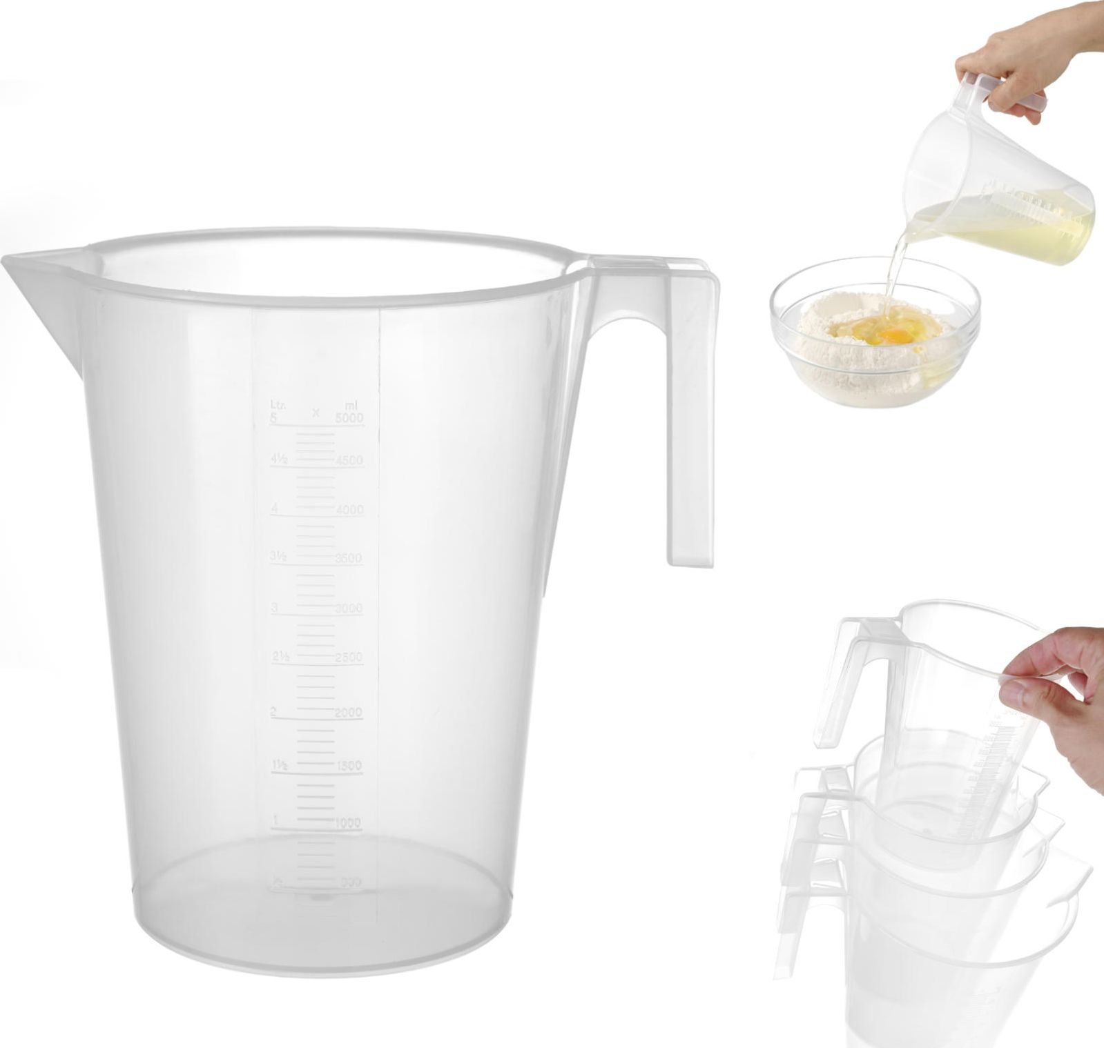 Hendi Miara kuchenna dzbanek z miarką z polipropylenu piętrowalny 5L - HENDI 567852 Miara kuchenna dzbanek z miarką z polipropylenu piętrowalny 5L - H