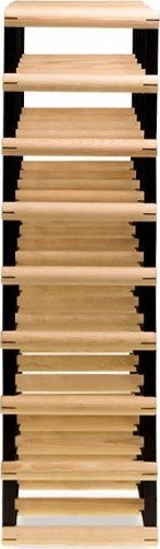 Wamar-Sosenka Regał na wino Stojak na 32 Butelki Szklane/ PET RW-8/ 4x8 Surowy Naturalny Metal + Drewno RW-8-4x8-32