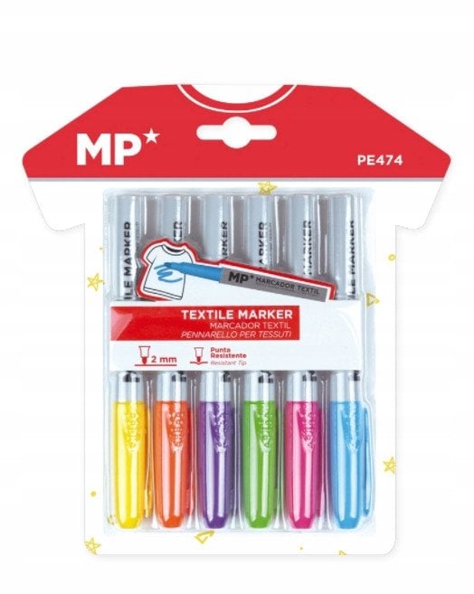 Marker do tekstyliów 6 kolorów