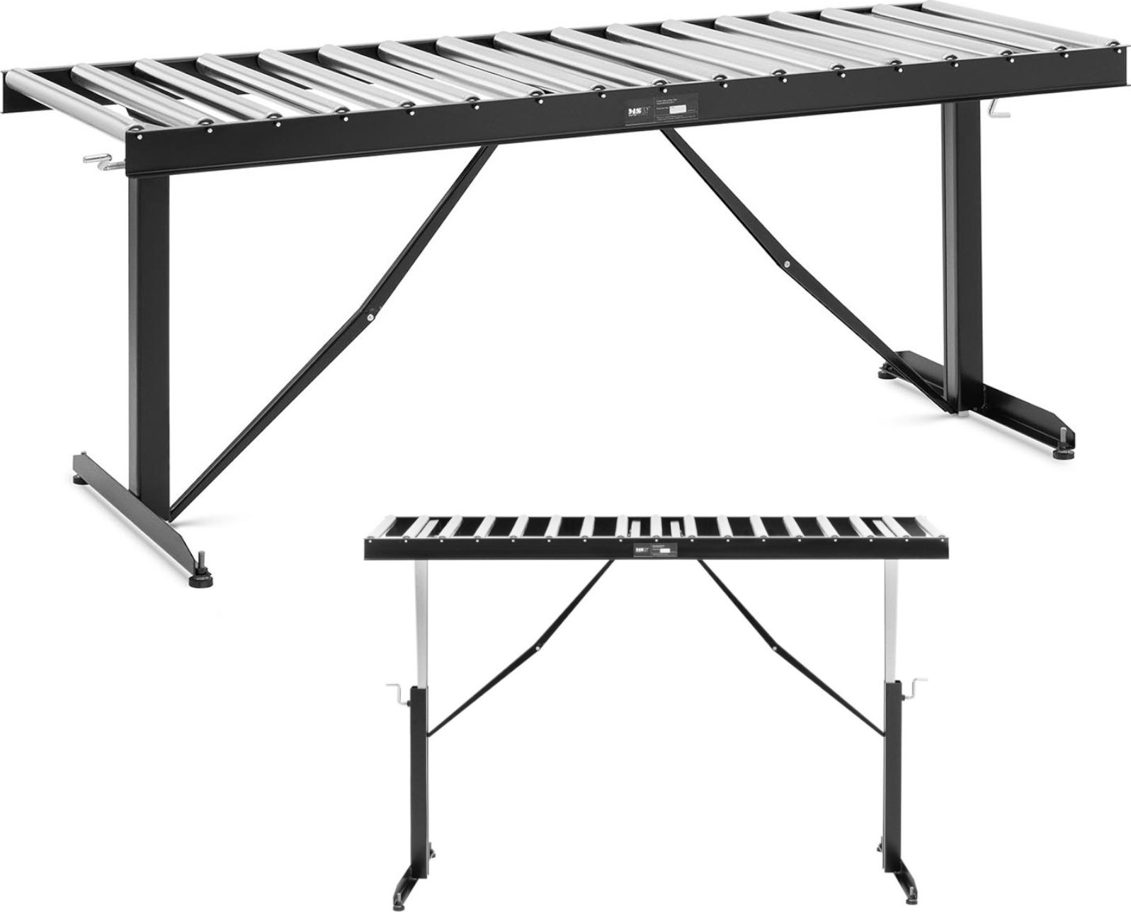 MSW Podajnik rolkowy z regulacją wysokości do 200kg 17 rolek 540x35mm 178cm Podajnik rolkowy z regulacją wysokości do 200kg 17 rolek 540x35mm 178cm