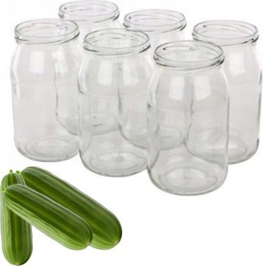 Altom Słoiki na przetwory ogórki 6 sztuk 900 ml 6 zaczepowe