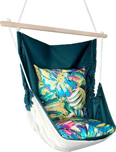 Elior Huśtawka brazylijska do ogrodu ecru - butelkowa zieleń - Merko