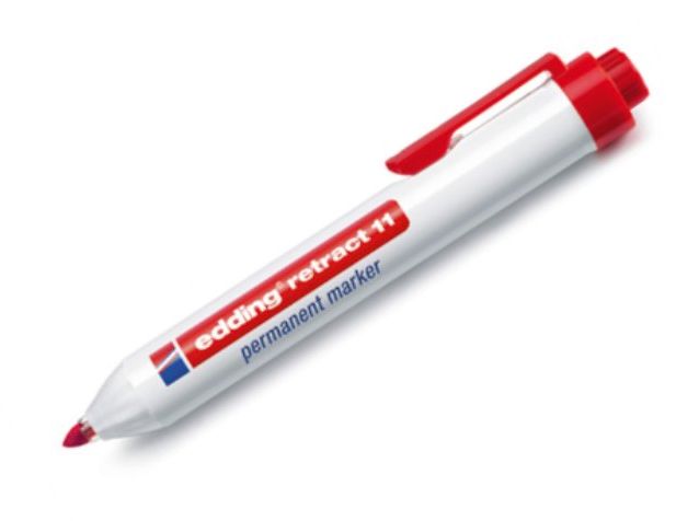 Edding Marker permanentny, automatyczny, okrągła końcówka 1,5-3MM czerwony (retract11/002/CZ ED)