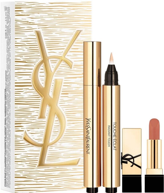 Yves Saint Laurent Touche Eclat 2N Rozświetlacz W Pisaku 2,5 Ml + Pomadka Do Ust Rouge Pur Couture Nm 1,3G