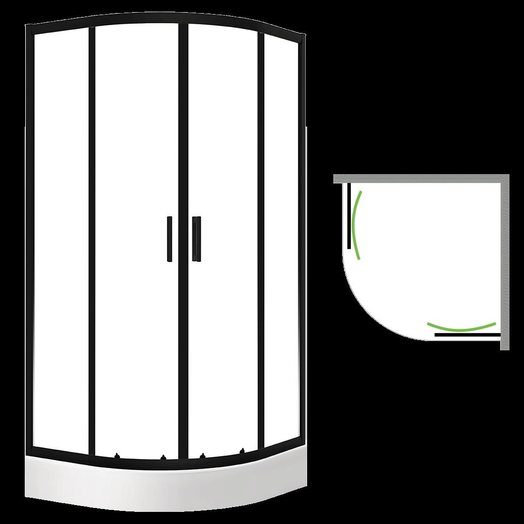 Laveo LAVEO Desna - kabina natryskowa półokrągła z brodzikiem 90x90 cm