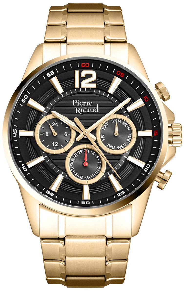 Zegarek męski Pierre Ricaud P97040.1156QF złoty