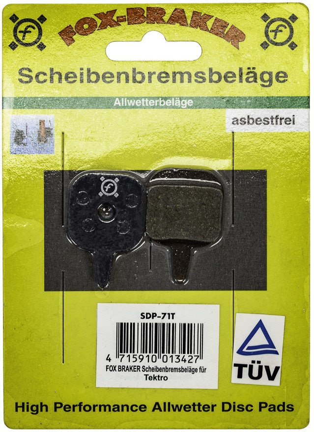 Klocki Fox braker SDP-71T do hamulców Tektro IO, Novela, Aquila, Gemini N11.11