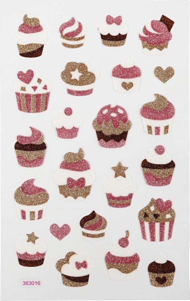 Naklejki Brokatowe Babeczki