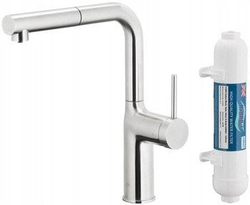 ARMATURA KRAKÓW 6623-422-22 Duero pure move pull-out bateria kuchenna z funkcją filtracji wody i wyciąganą wylewką, stal nierdzewna + filtr hydro+