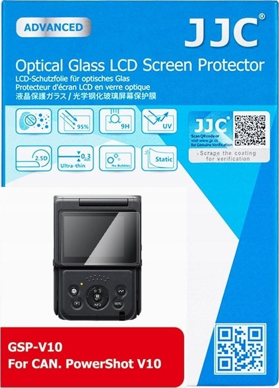 JJC Osłona Szkło Na Ekran Lcd Do Kamery Canon Powershot V10 / Gsp-v10