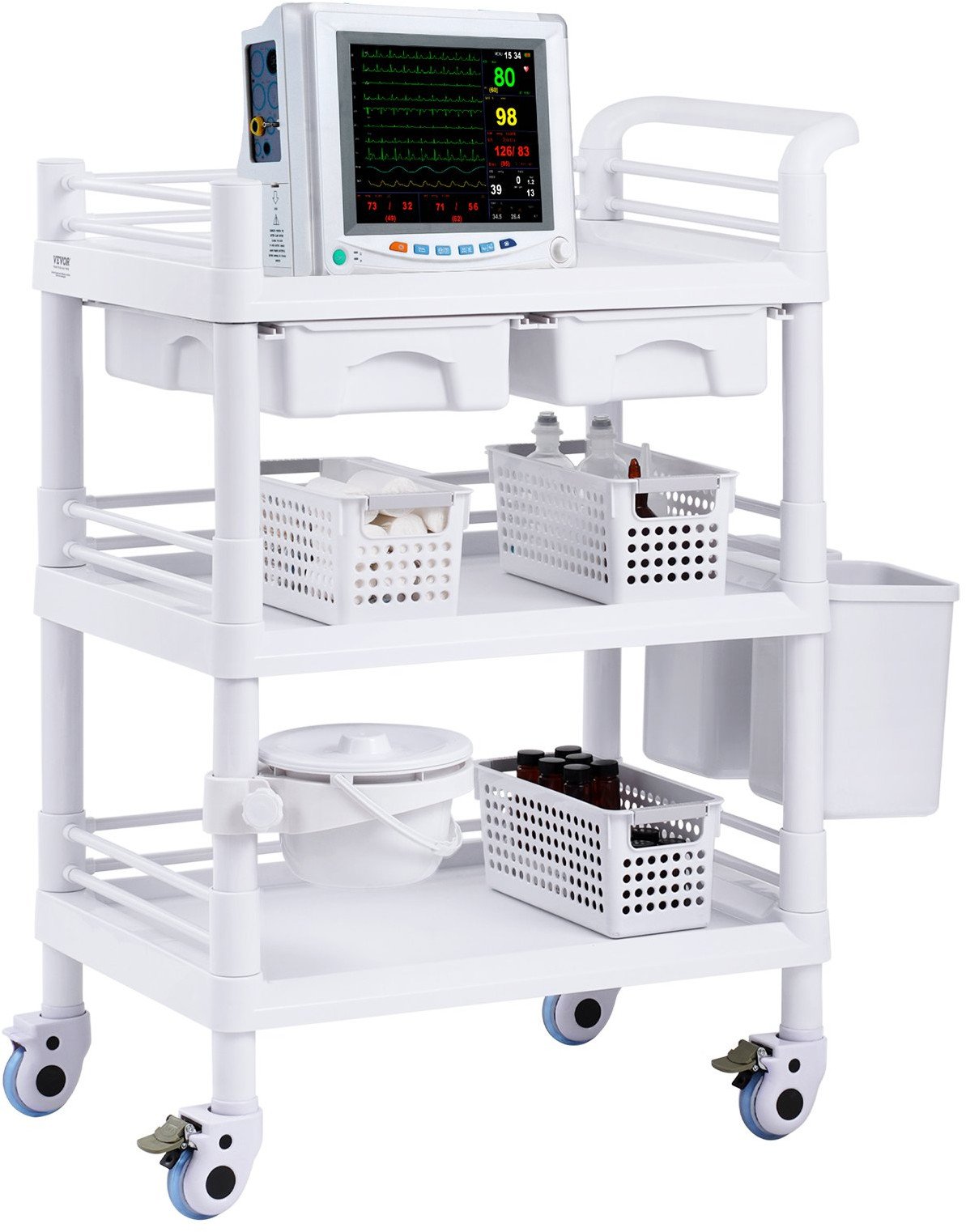 3-Poziomowy Wózek Laboratoryjny