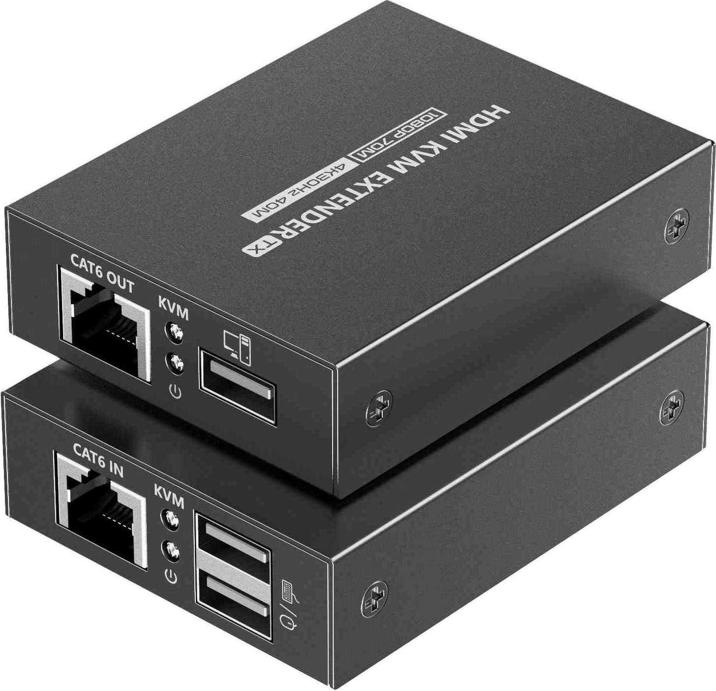 Kabel PremiumCord PREMIUMCORD HDMI KVM extender 4K a FULL HD 1080p na 70m s přenosem USB