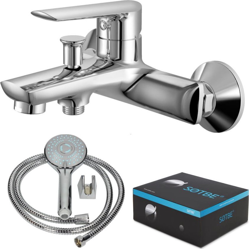 Bateria wannowa Sotbe Malselva ścienne chrom (MAL-BW-70298138)