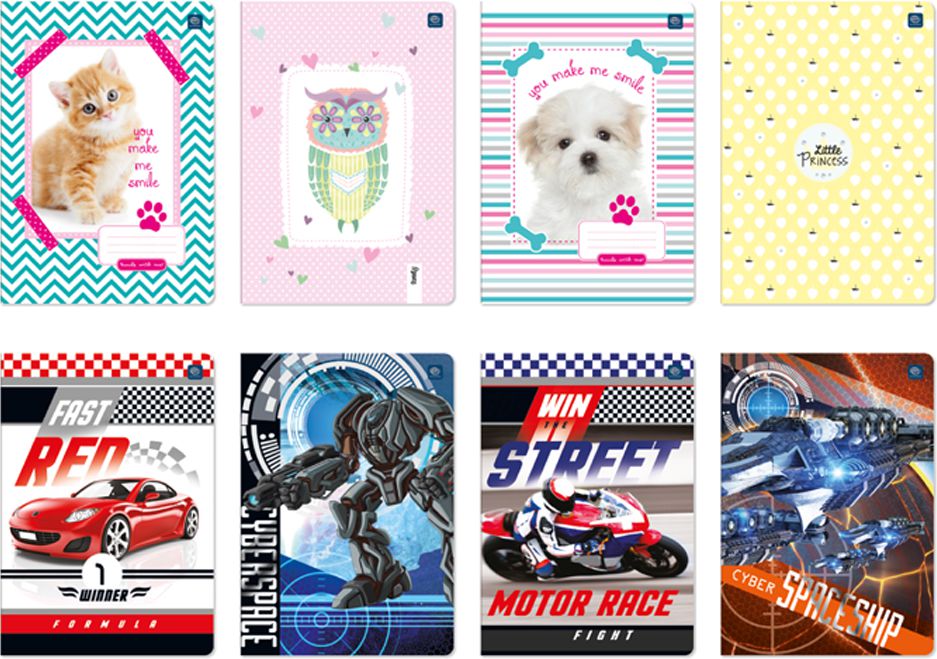 Interdruk Zeszyt A5/16 kratka mix wzorów