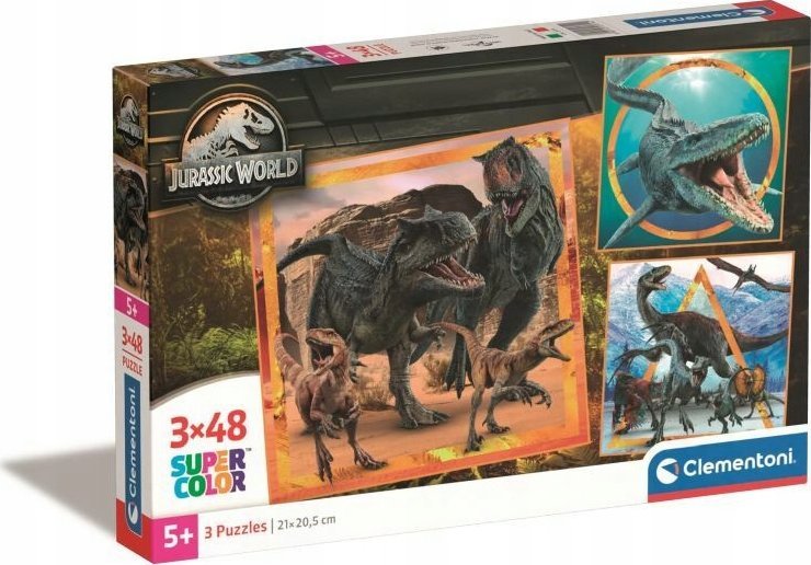 Clementoni Puzzle Super Color Jurassic World 3 x 48 elementów