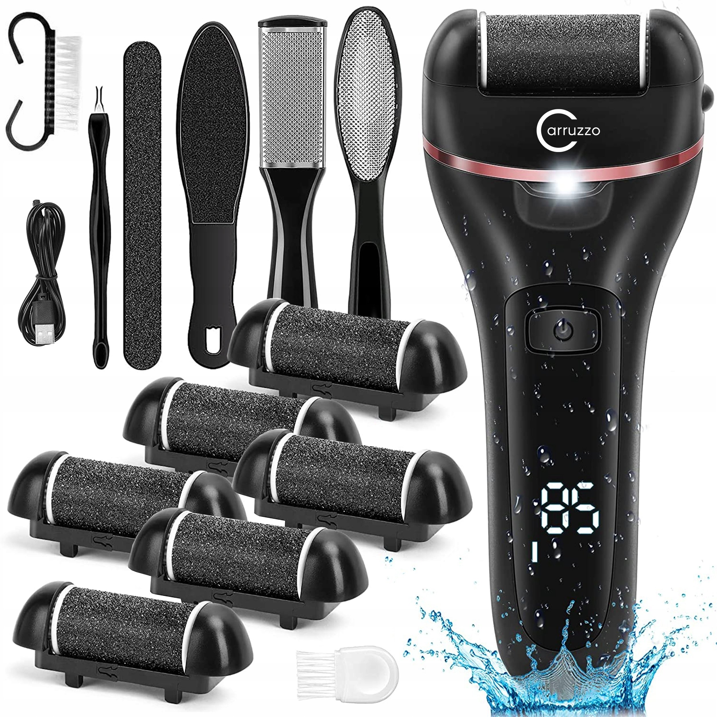 Pilnik Elektryczny Frezarka Tarka Do Pięt Stóp Pumeks Rolki USB Zestaw