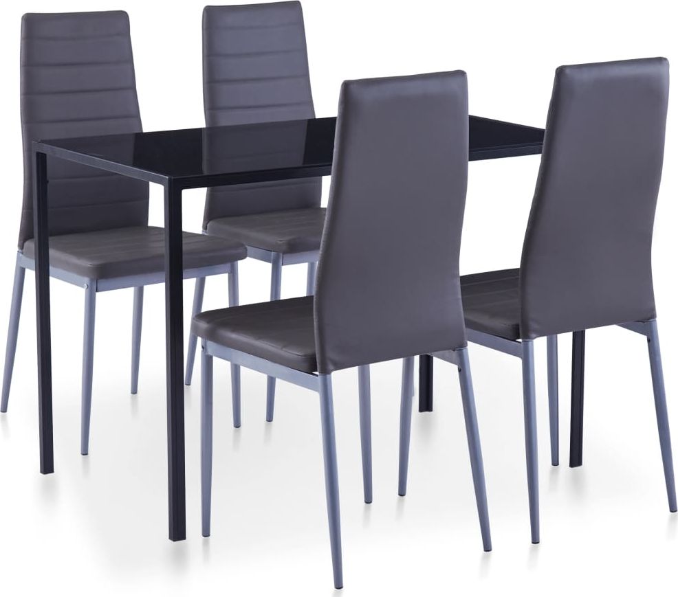 vidaXL 5-częściowy zestaw mebli do jadalni, szary