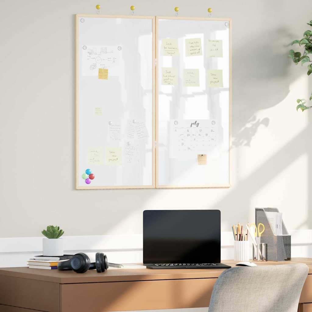 vidaXL Tablica magnetyczna suchościeralna Biały 80 x 1.4 x 80 cm