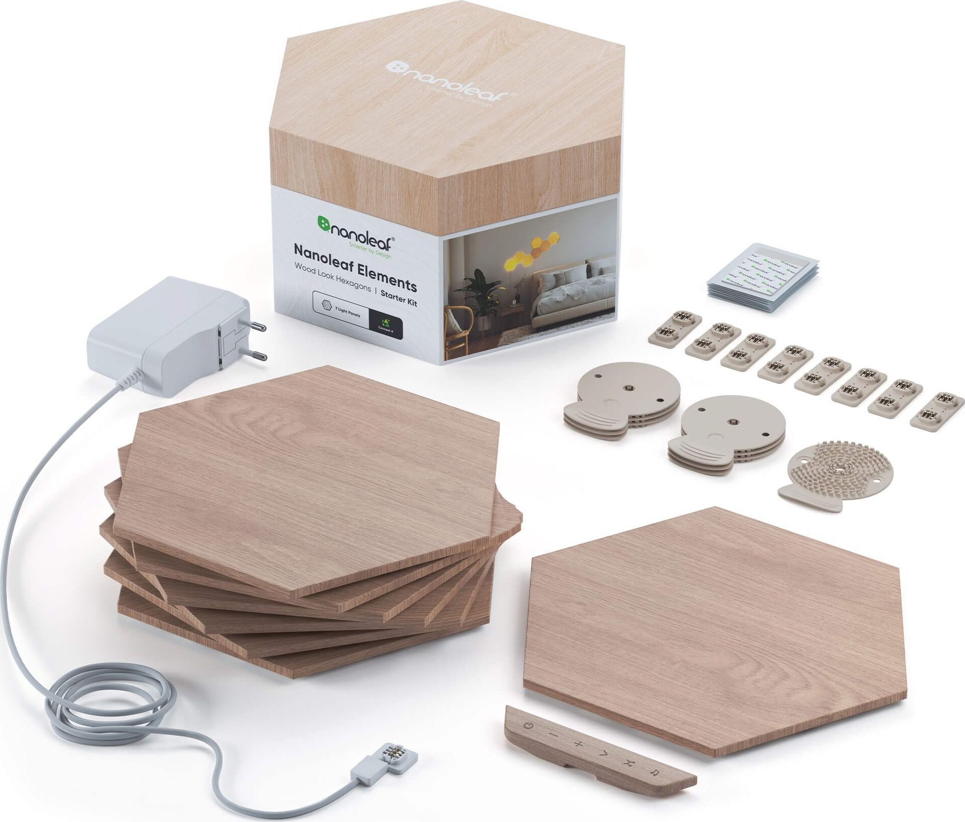 Nanoleaf Zestaw 7 paneli świetlnych Nanoleaf Elements Hexagons Starter Kit - panele świetlne (7 paneli, 1 kontroler)