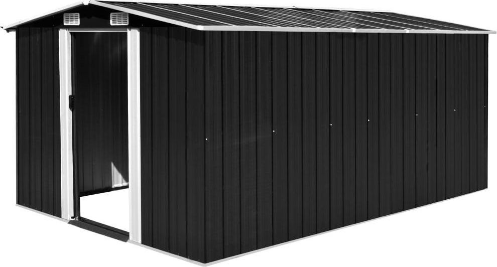 vidaXL Szopa ogrodowa, 257 x 398 x 178 cm, metal, antracytowa