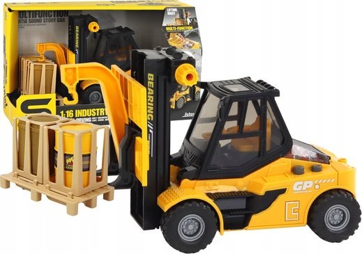 LeanToys Wózek Widłowy 1:16 Ruchome Widły Dźwięki Światła Żółty