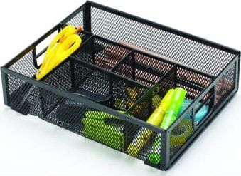 Q-Connect Organizer na biurko Q-CONNECT Office Set, metalowy, boczny, 6 komór, czarny