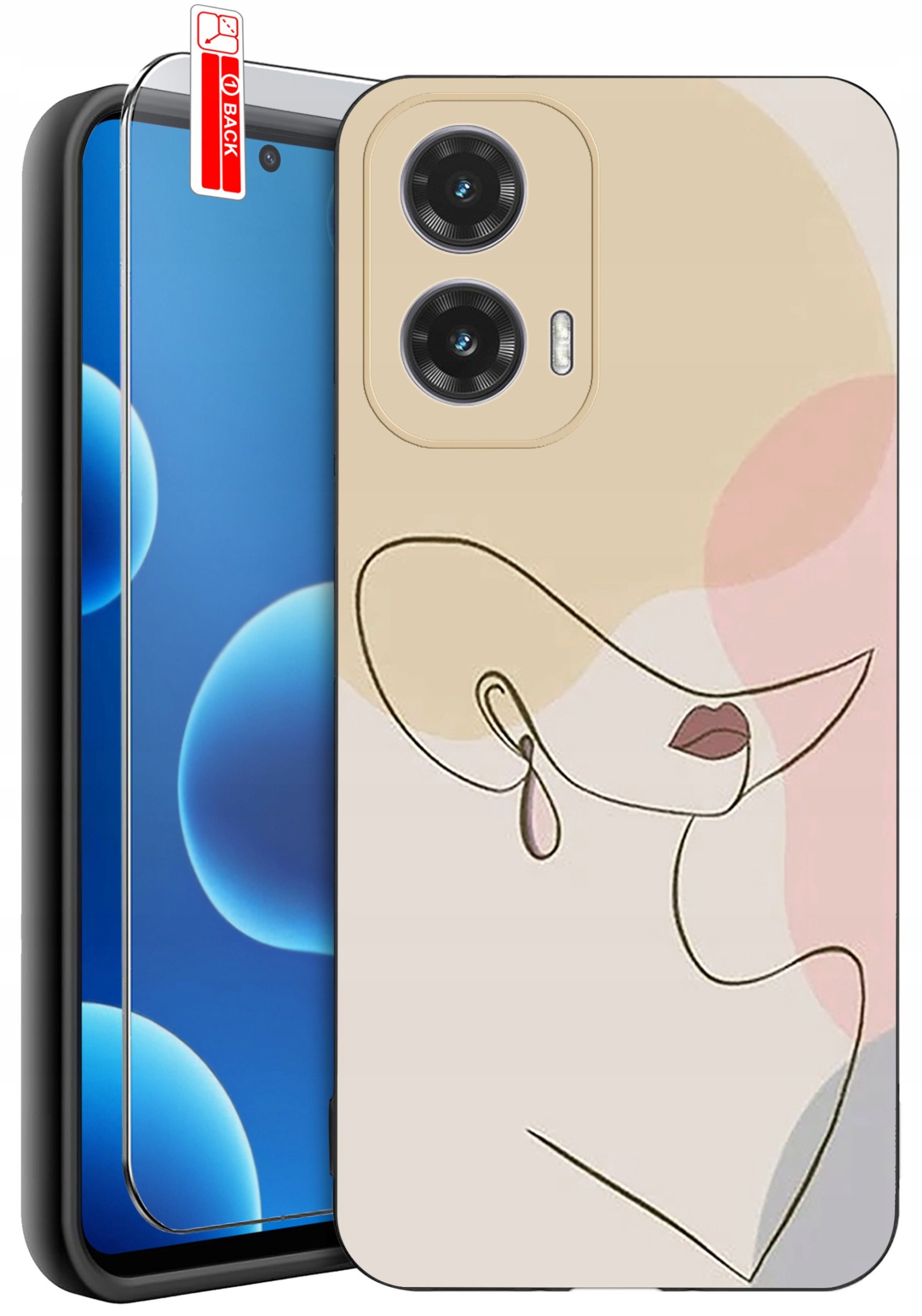 ETUI do Motorola Moto G45 5G | WZORY | SILIKONOWE MATT CASE + SZKŁO 9H